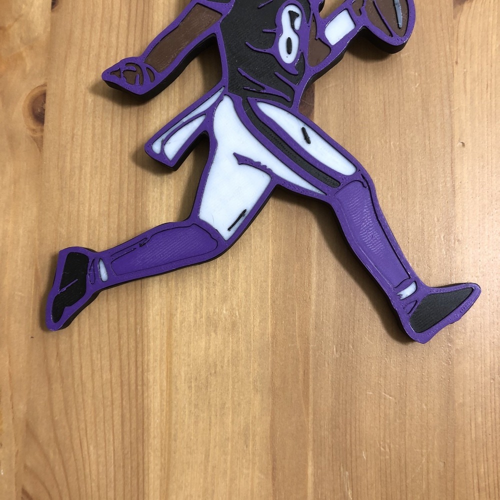 Baltimore Ravens Lamar Jackson 3D Printed Chain Purple Black Gold Football NFL - Picture 3 of 8